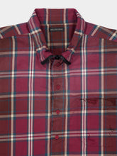 Balenciaga Burgundy Checked Zip-Up Shirt