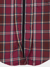 Balenciaga Burgundy Checked Zip-Up Shirt