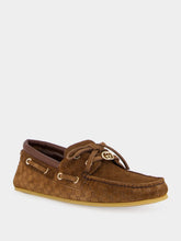 Gucci Maroon Brown GG Calfskin Moccasins