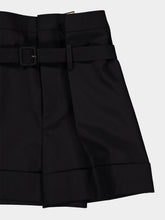 Saint Laurent Black Mohair and Wool Tailored Paperbag Shorts