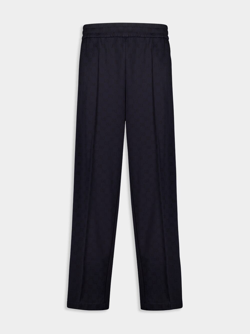 Navy GG Nylon and Cotton Pant