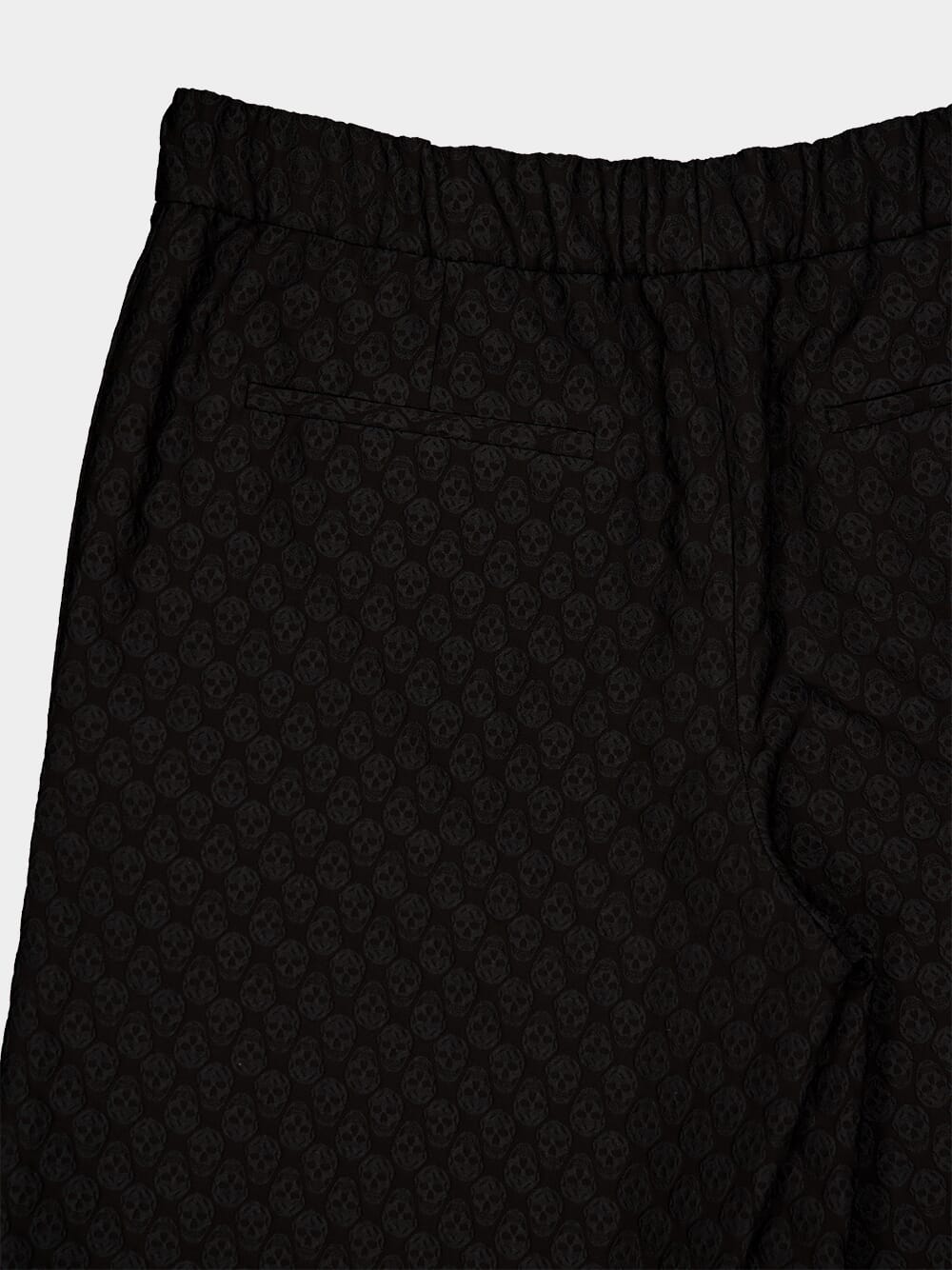 Black Skull Jacquard Shorts