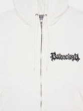Balenciaga White Zip-Up Cotton Couture Hooded Sweatshirt