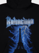 Balenciaga Black Paris Thunderstorm Cotton Sweatshirt