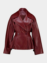 Balenciaga Burgundy Folded Leather Short Trench