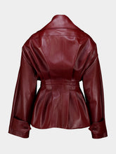 Balenciaga Burgundy Folded Leather Short Trench