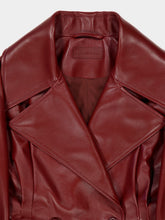 Balenciaga Burgundy Folded Leather Short Trench