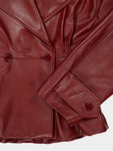 Balenciaga Burgundy Folded Leather Short Trench