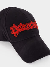 Balenciaga Black Cotton Drill Logo Cap