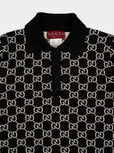 Gucci Black Reversible GG Wool Polo Shirt