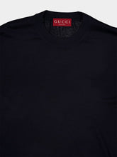 Gucci Dark Blue Wool Knit Sweater with Web