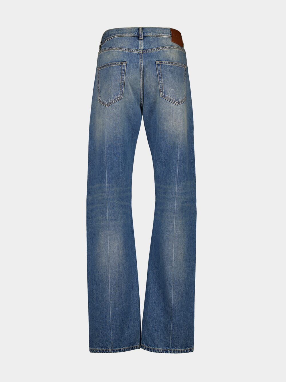 Washed Blue Straight-Leg Jeans