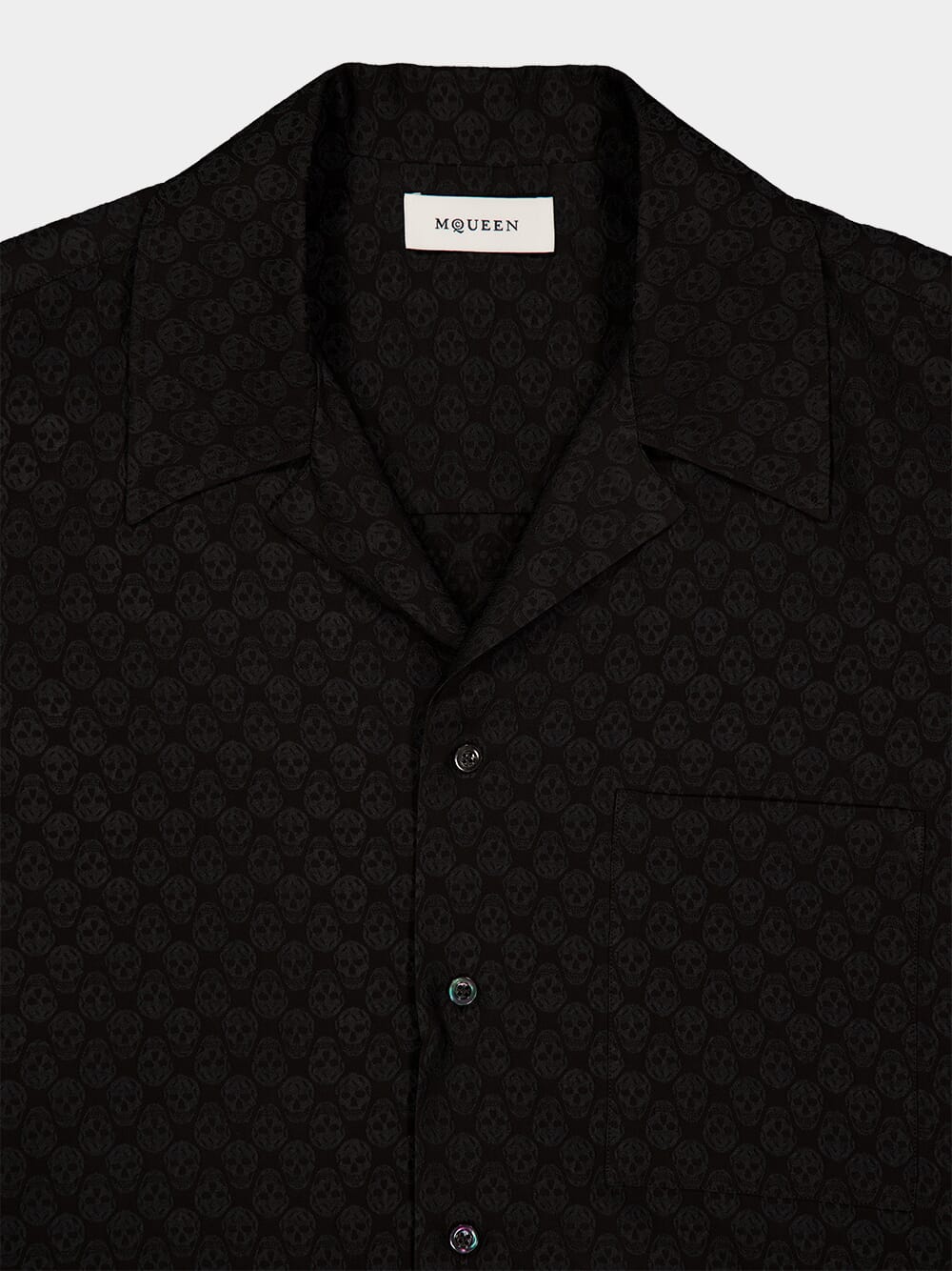 Black Jacquard Short-Sleeved Shirt