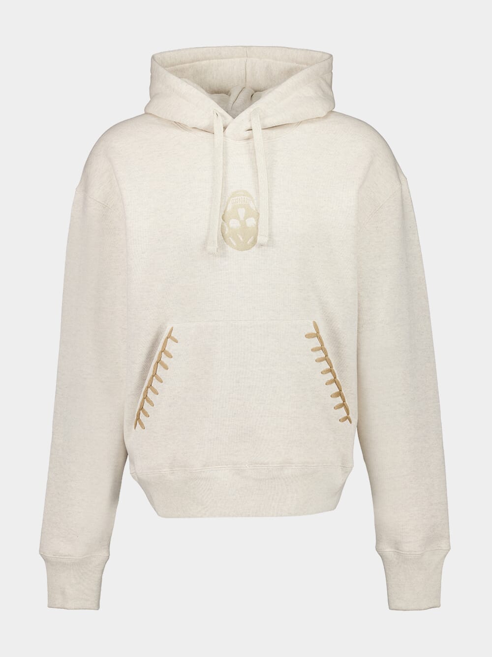 Skull Hooded Sweatshirt in Light Ivory