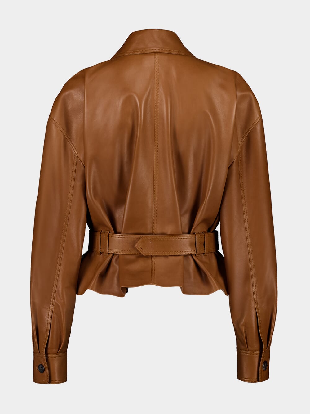 Marron Lambskin Short Safari Jacket