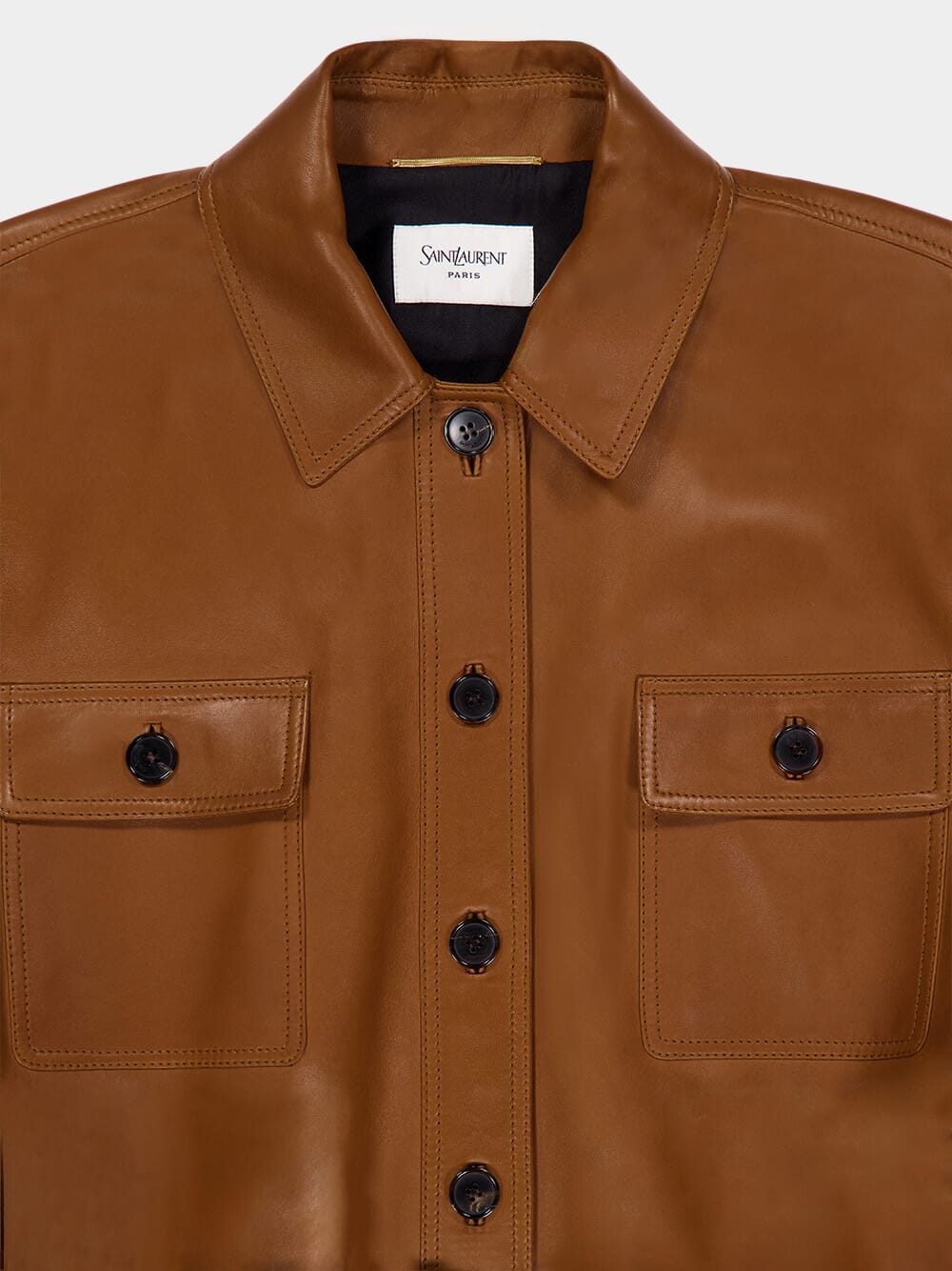 Marron Lambskin Short Safari Jacket