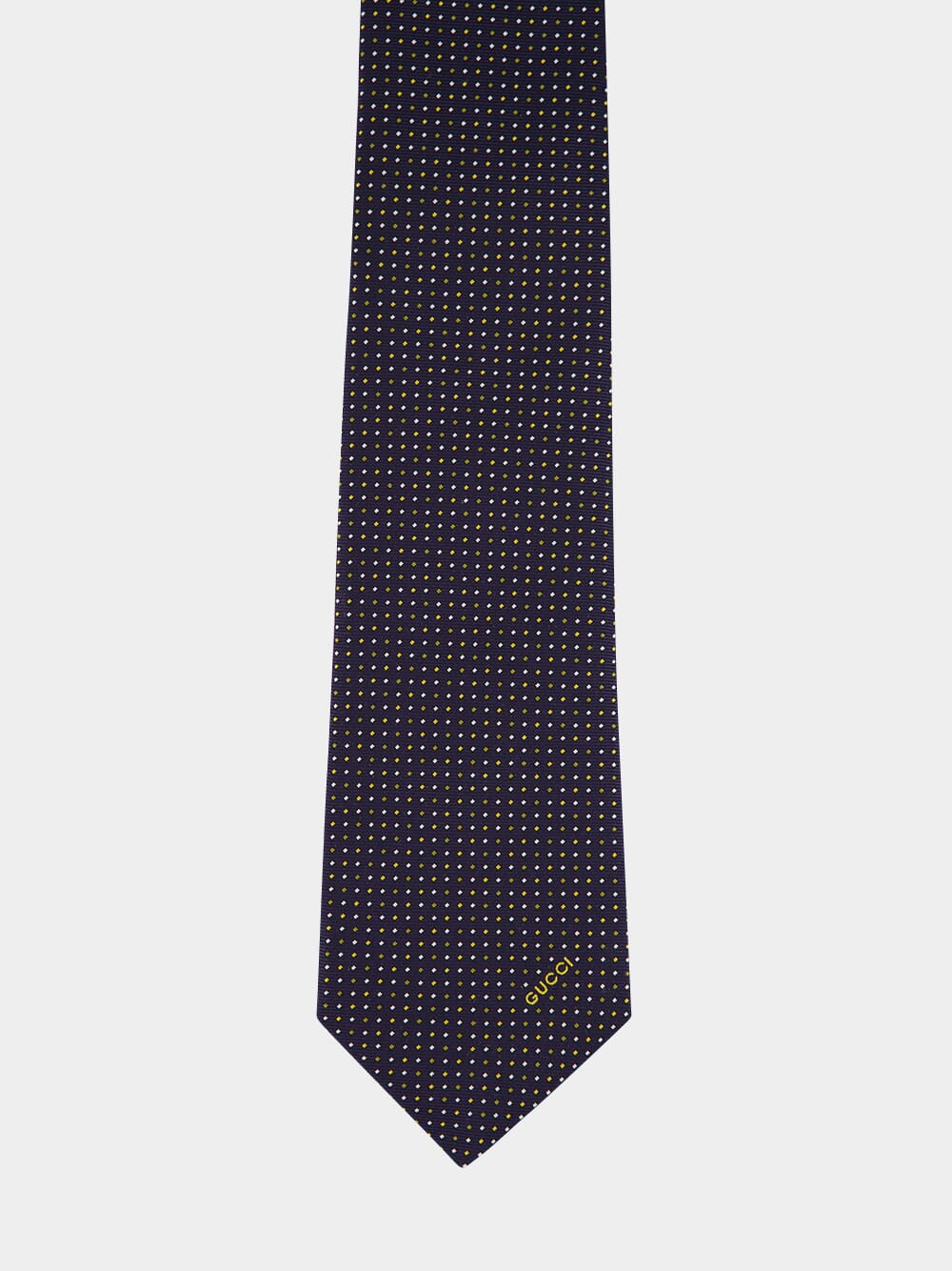 Dark Blue Gudots Jacquard Silk Tie