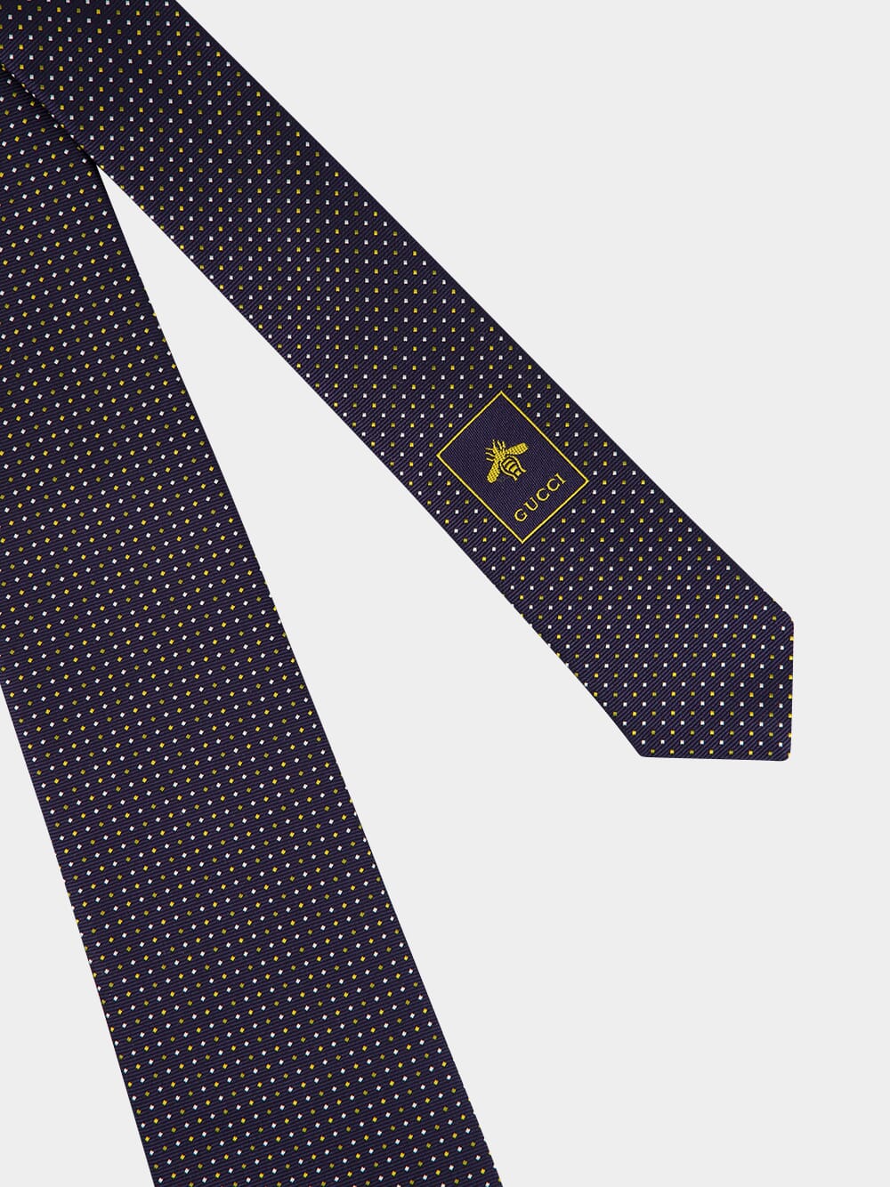 Dark Blue Gudots Jacquard Silk Tie