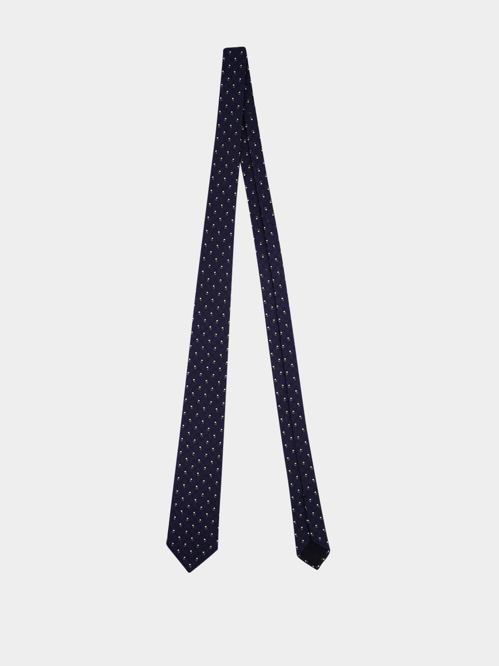 Dark Blue GG Floral Silk Tie