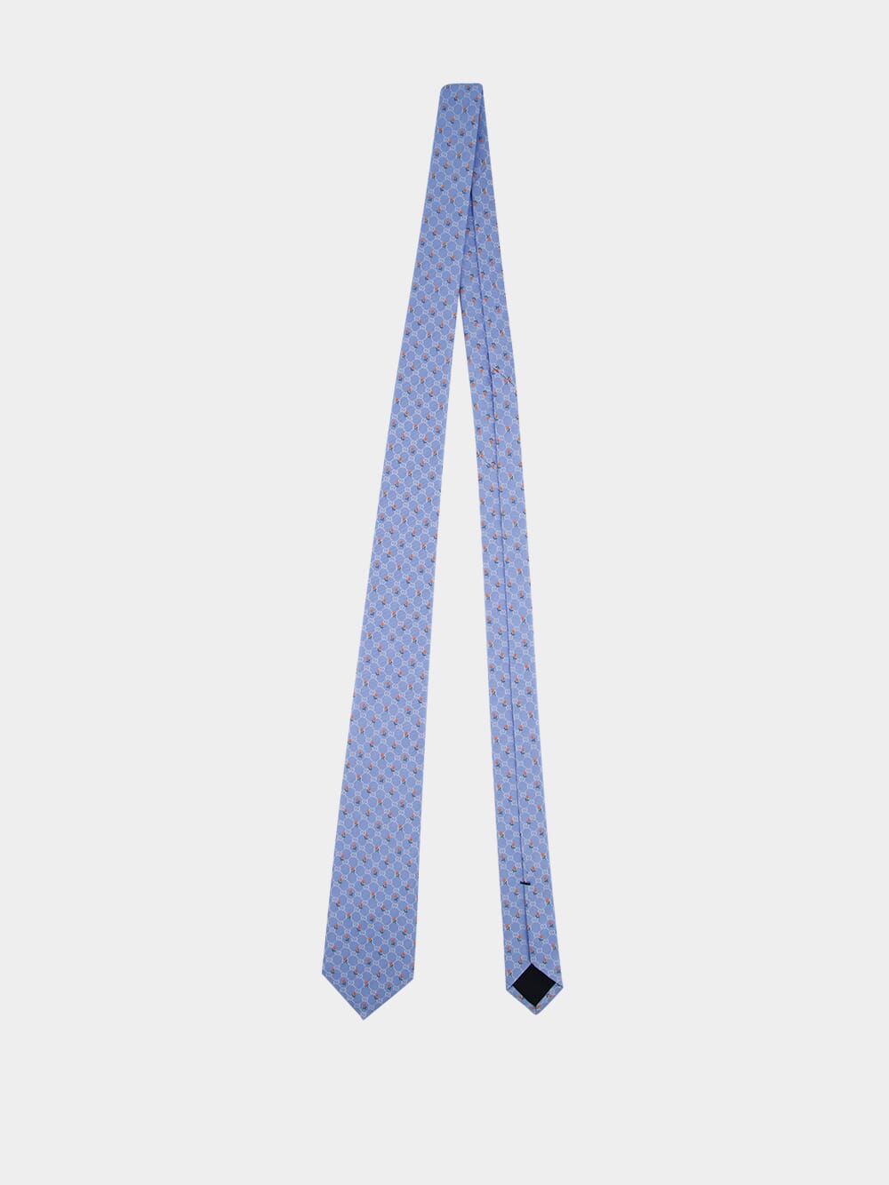 Light Blue GG Floral Silk Tie