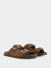 Gucci Brown GG Suede Sandals