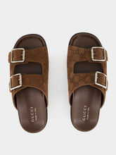 Gucci Brown GG Suede Sandals