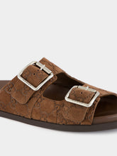 Gucci Brown GG Suede Sandals