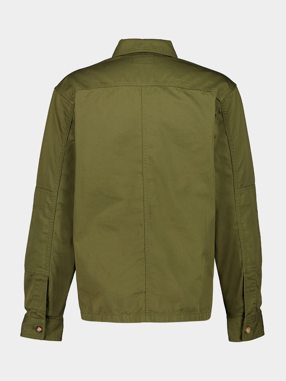 Khaki Cotton Twill Overshirt