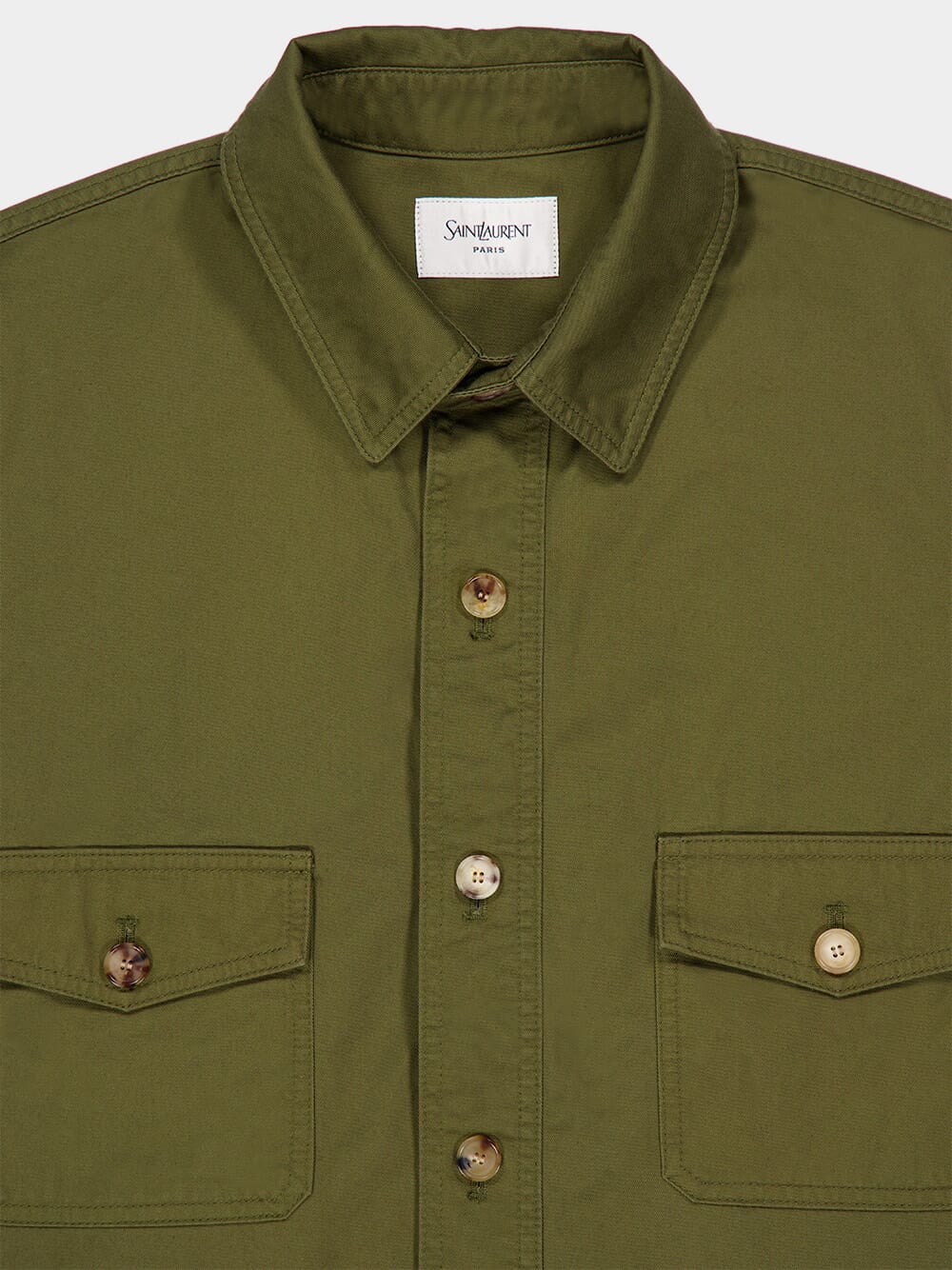 Khaki Cotton Twill Overshirt