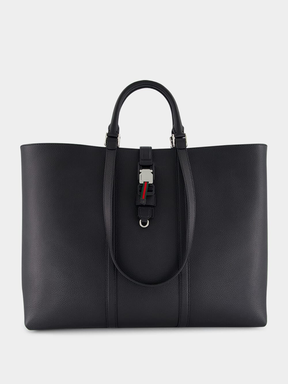 Black Large Tote Bag with Web