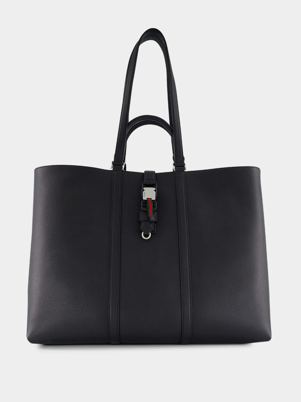 Black Large Tote Bag with Web