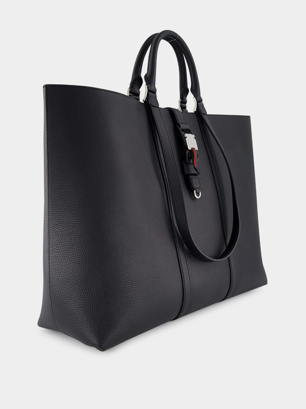 Black Large Tote Bag with Web