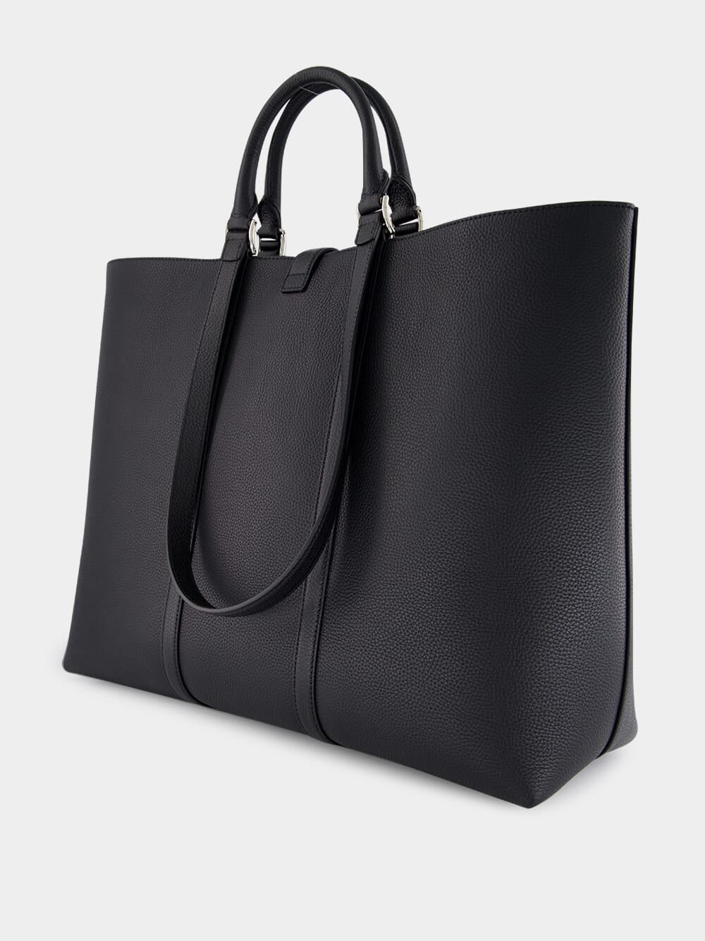 Black Large Tote Bag with Web