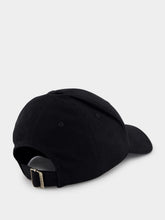 Saint Laurent Black Y Varsity Cap in Gabardine