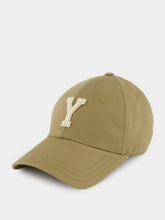 Saint Laurent Sand Y Varsity Cap in Gabardine