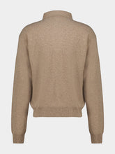 Saint Laurent Taupe Chine Wool Long-Sleeve Polo