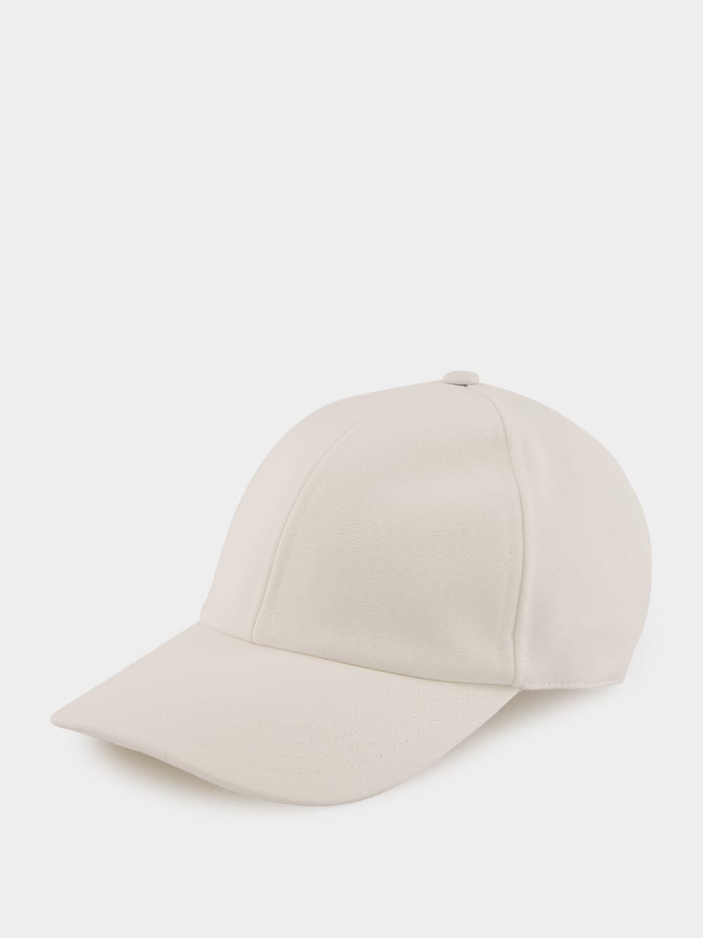 White Cotton Canvas Baseball Hat