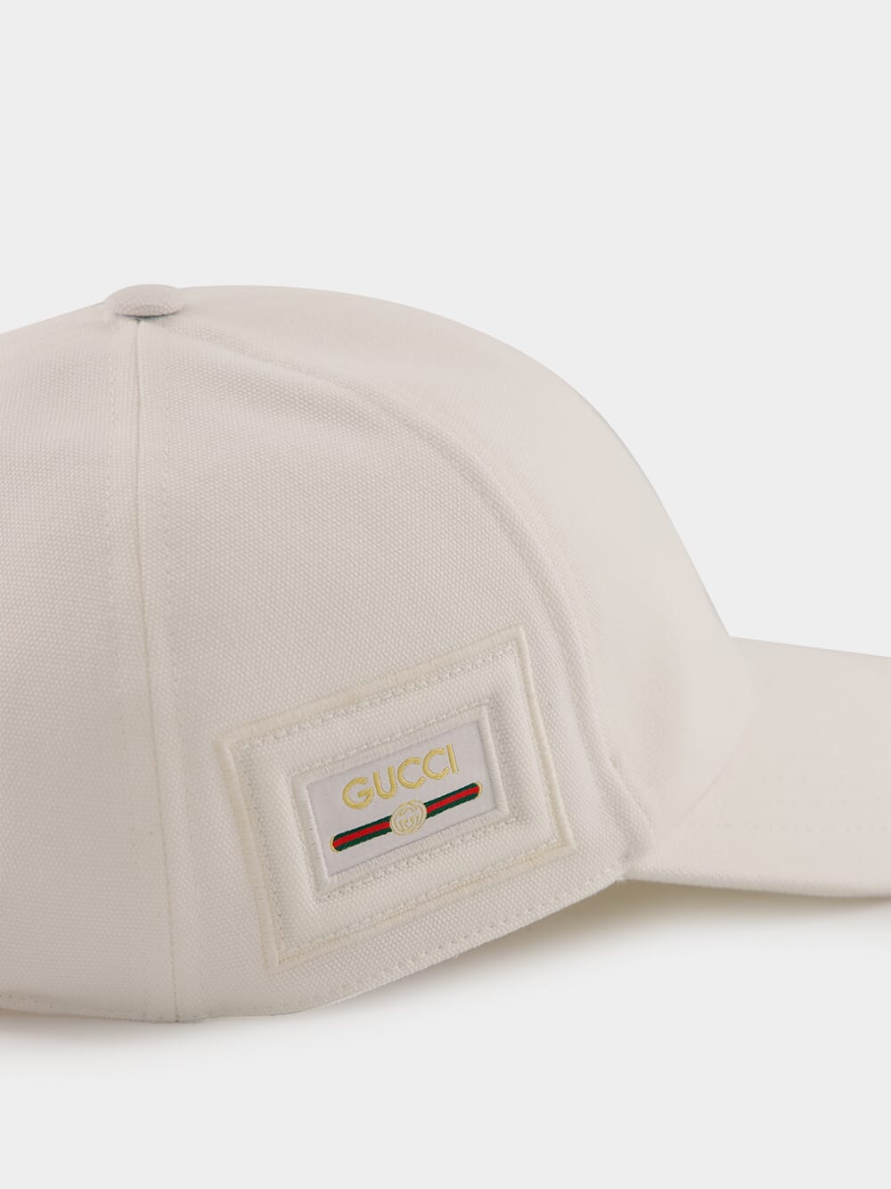 White Cotton Canvas Baseball Hat