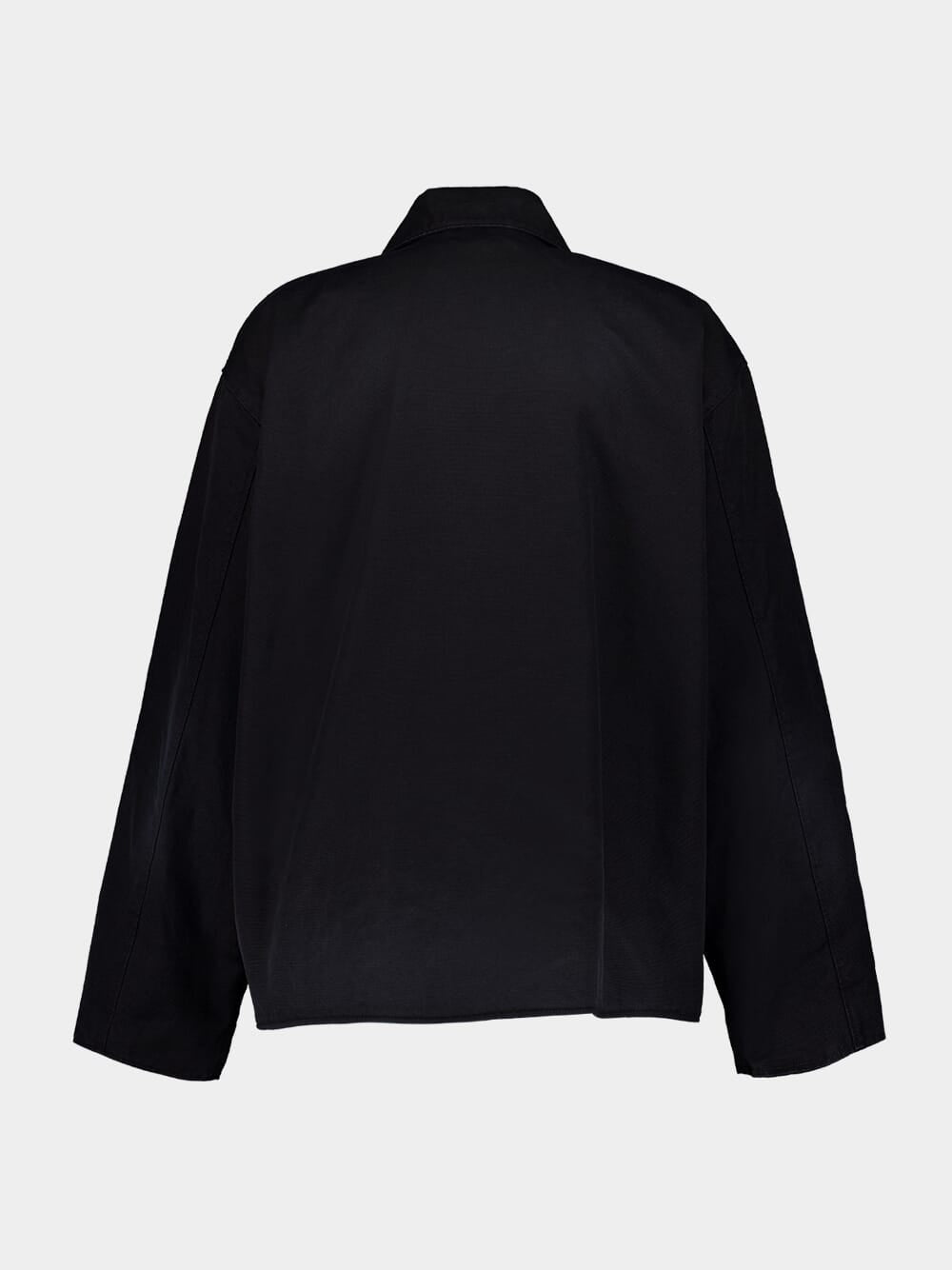 Black Zip-Up Jacket in Heavy Cotton