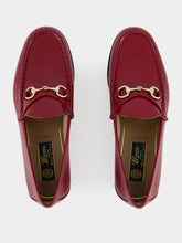 Gucci Rosso Ancora Kid Leather Loafers