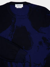 Alexander McQueen Black and Blue Merino Wool Skull Jumper