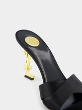 Saint Laurent Black Opyum Satin Crepe Mules