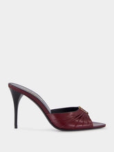 Saint Laurent Babylone Burgundy Leather Stiletto Mules