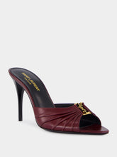 Saint Laurent Babylone Burgundy Leather Stiletto Mules