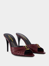 Saint Laurent Babylone Burgundy Leather Stiletto Mules