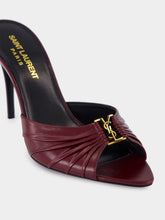 Saint Laurent Babylone Burgundy Leather Stiletto Mules