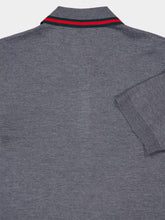 Gucci Dark Grey Wool Knit Polo Shirt with Web