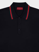 Gucci Dark Blue Wool Knit Polo Shirt