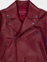 Gucci Rosso Ancora Red Leather Biker Jacket