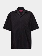 Gucci Black Cotton-Silk GG Faille Shirt